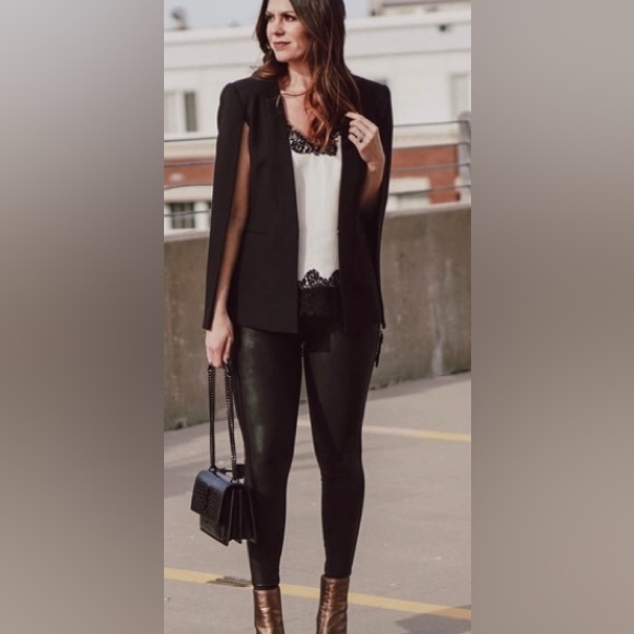 BCBG MAXAZRIA Helena High Low Lace-Trimmed Top Cream Black Sz M - Picture 3 of 11